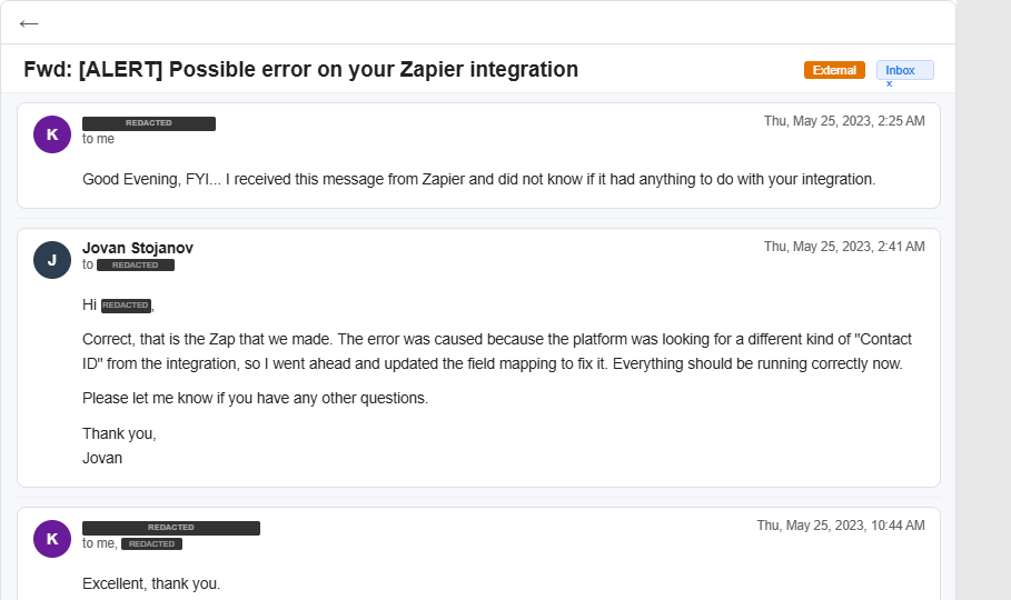 Email: Zapier Contact ID mismatch between Kajabi and HighLevel — diagnosed and fixed