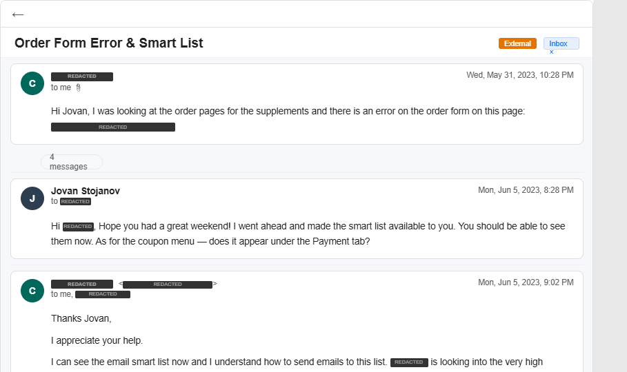 Order form error triaged — two issues, two fixes
